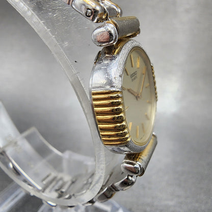Seiko Watch Women 22mm Champagne Dial Two Tone Hexagon 23206190 New Battery3