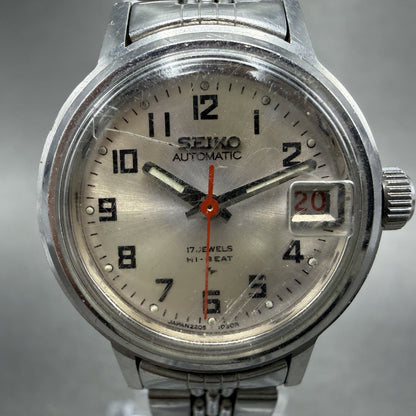 Seiko Automatic Watch Women 24mm Silver Dial Silver Tone Date 22050599 Runs1