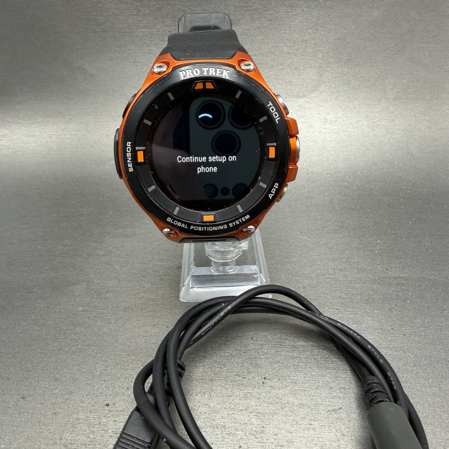 Casio Proterk WSD-F20 Smart Watch Men 58mm Black Orange Compass GPS works0