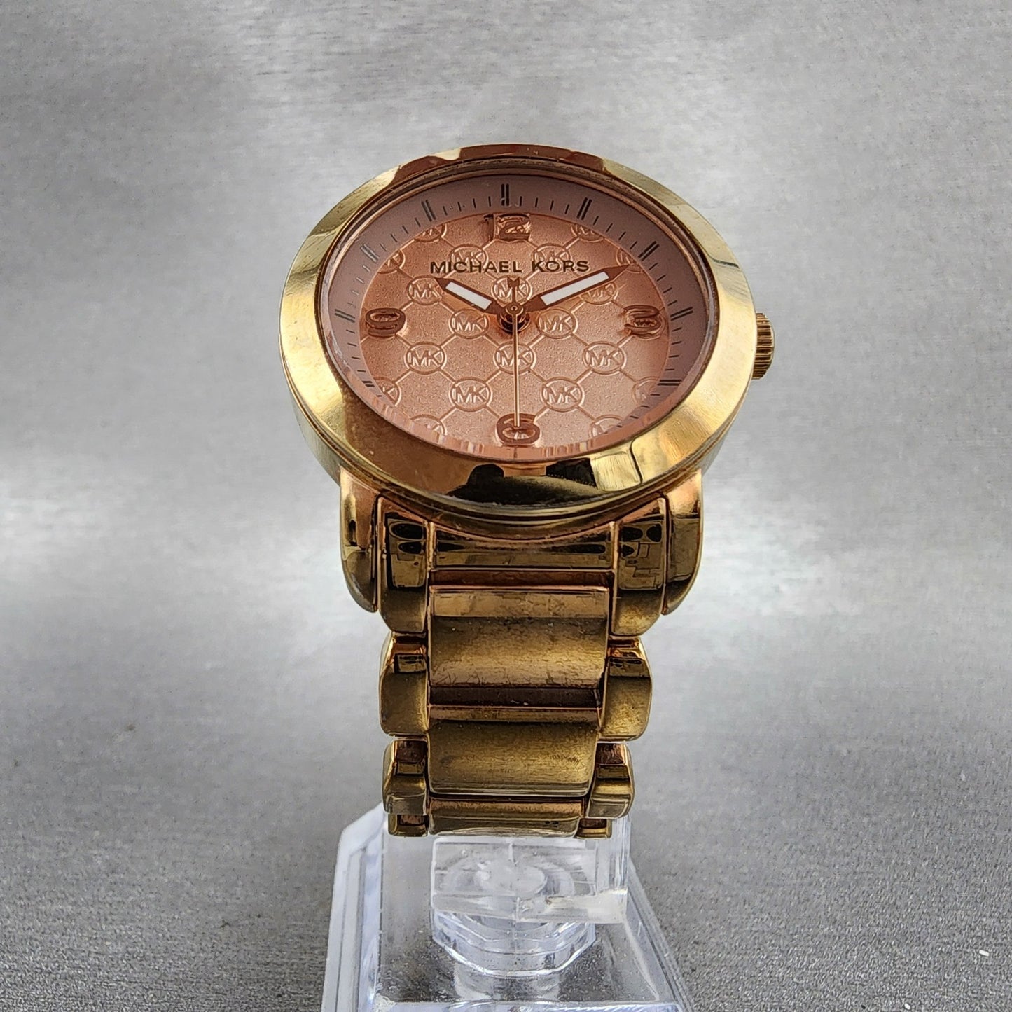 Michael kos Watch Women 34mm Rose Dial Rose Gold Tone Round MK3159 New Battery5