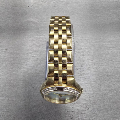 Citizen Eco-Drive Watch Women 27mm MOP Dial Gold Tone Gammed E001-S044315 Works4