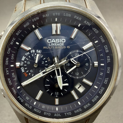 Casio Lineage LIW-M610 Watch Men 41mm Blue Dial Steel Date Chrono Solar Runs1