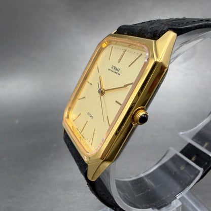 Citizen Forma Tank Watch Men 28mm Champagne Dial Gold Tone 4630-E63018 New Batt2