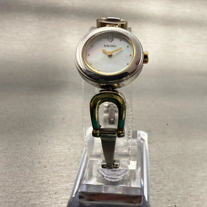 Seiko Watch Women 20mm MOP Dial Two Tone Round 1N00-0MV0 New Battery Vintage5