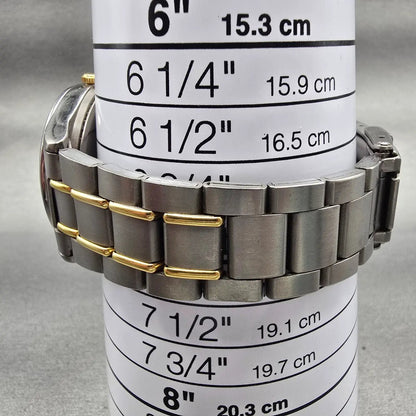 Seiko Titanium Watch Men 36mm Gray Dial Daydate Round 7N43-9069 New Battery VTG9