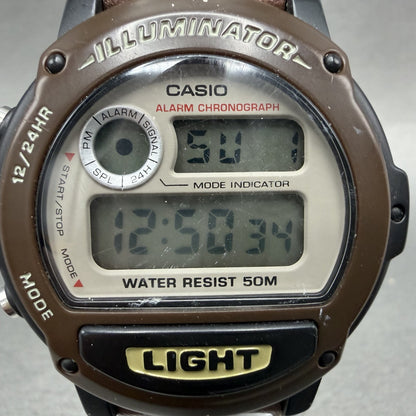 Casio Illuminator Watch Men 44mm Digital Brown Alarm Chrono W89H New Battery1