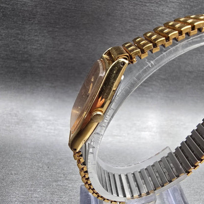 Seiko Watch Women 19mm Gold Dial Gold Tone Oval 2C20-5800 New Battery Vintage p2