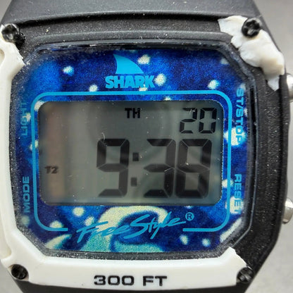 Freestyle Shark Watch Men 38mm Black White Blue Alarm Chrono Luke Davis READ!!!!1