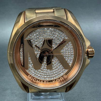 Michael Kors Bradshaw Watch Women 44mm Rose Gold Round MK-6437 New Battery0