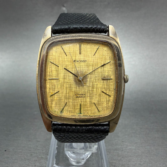 Citizen Exceed Tank Watch Men 31mm Champagne Dial Gold Tone 4-796501 PARTS0