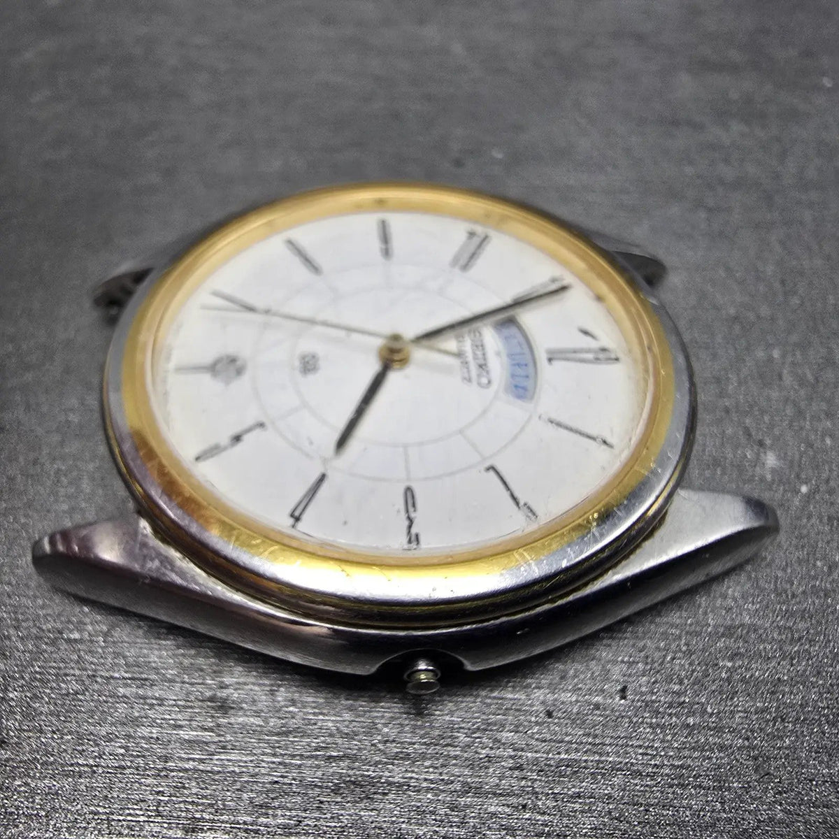 Seiko SQ Watch Men 36mm White Dial Two Tone Daydate Round 5Y23-8289 PARTS6
