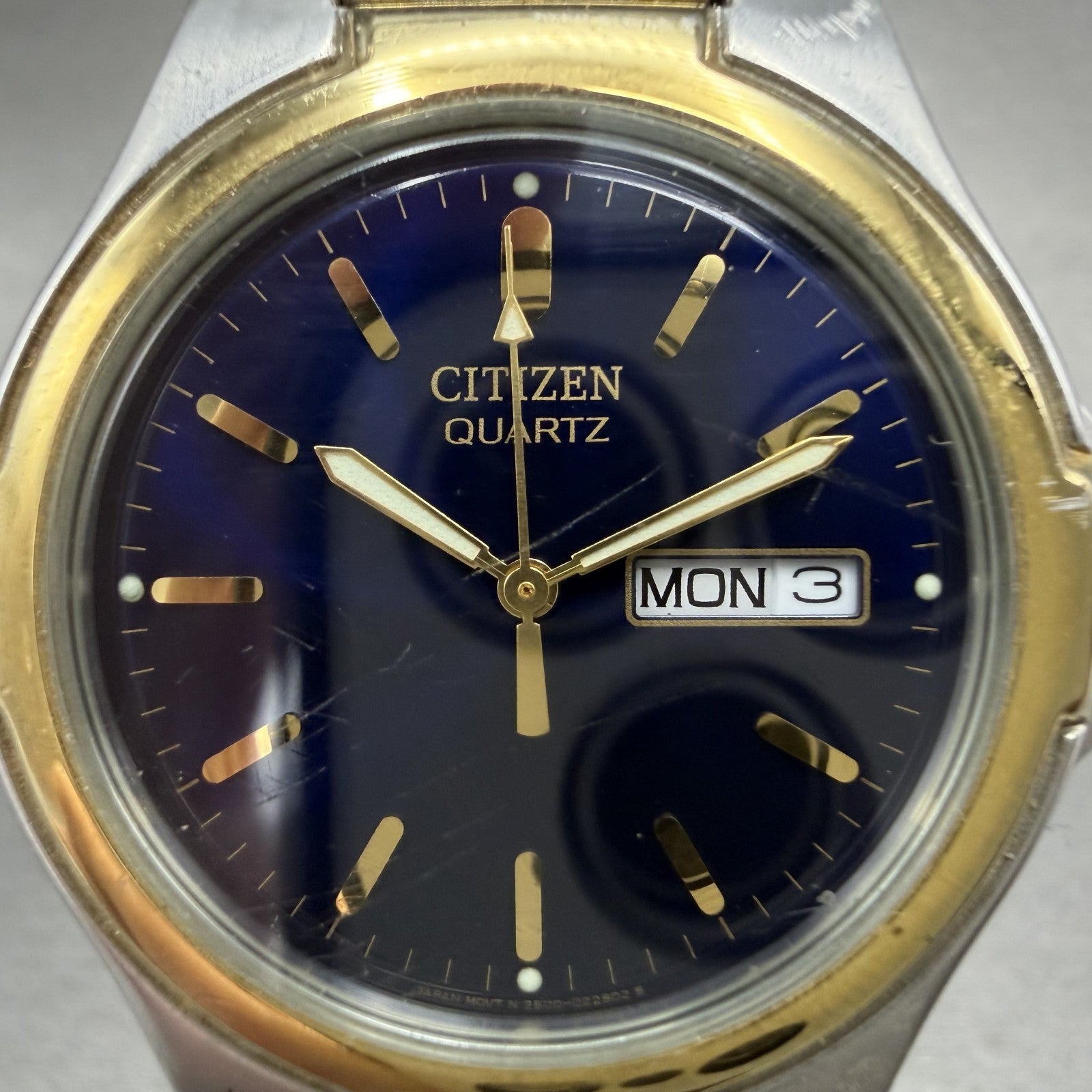 Citizen Watch Men 36mm Blue Dial Two Tone Daydate Round 2500-S071887 New Batt1