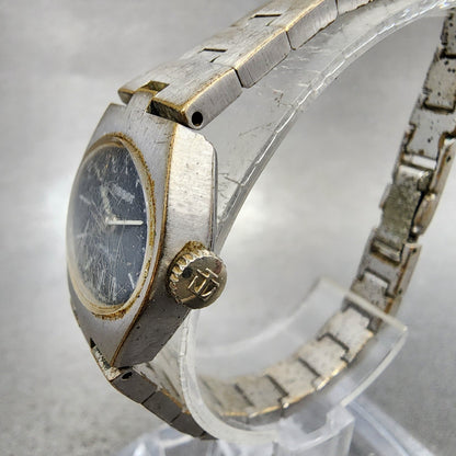 Tissot Stylist Watch Women 21mm Blue Dial Silver Tone Manual Wind PARTS3