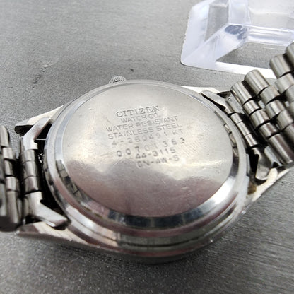 Citizen Crystron Watch Men 36mm White Dial Steel Daydate 4280491 PARTS10