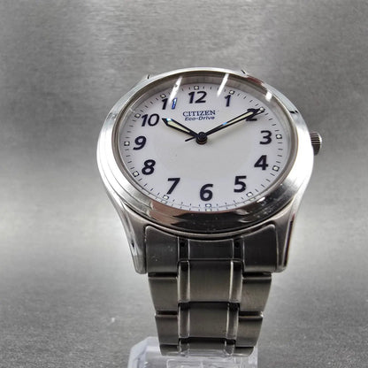 Citizen Eco-Drive Watch Men 36mm White Dial Silver Date E031-S048419 Round Runs6
