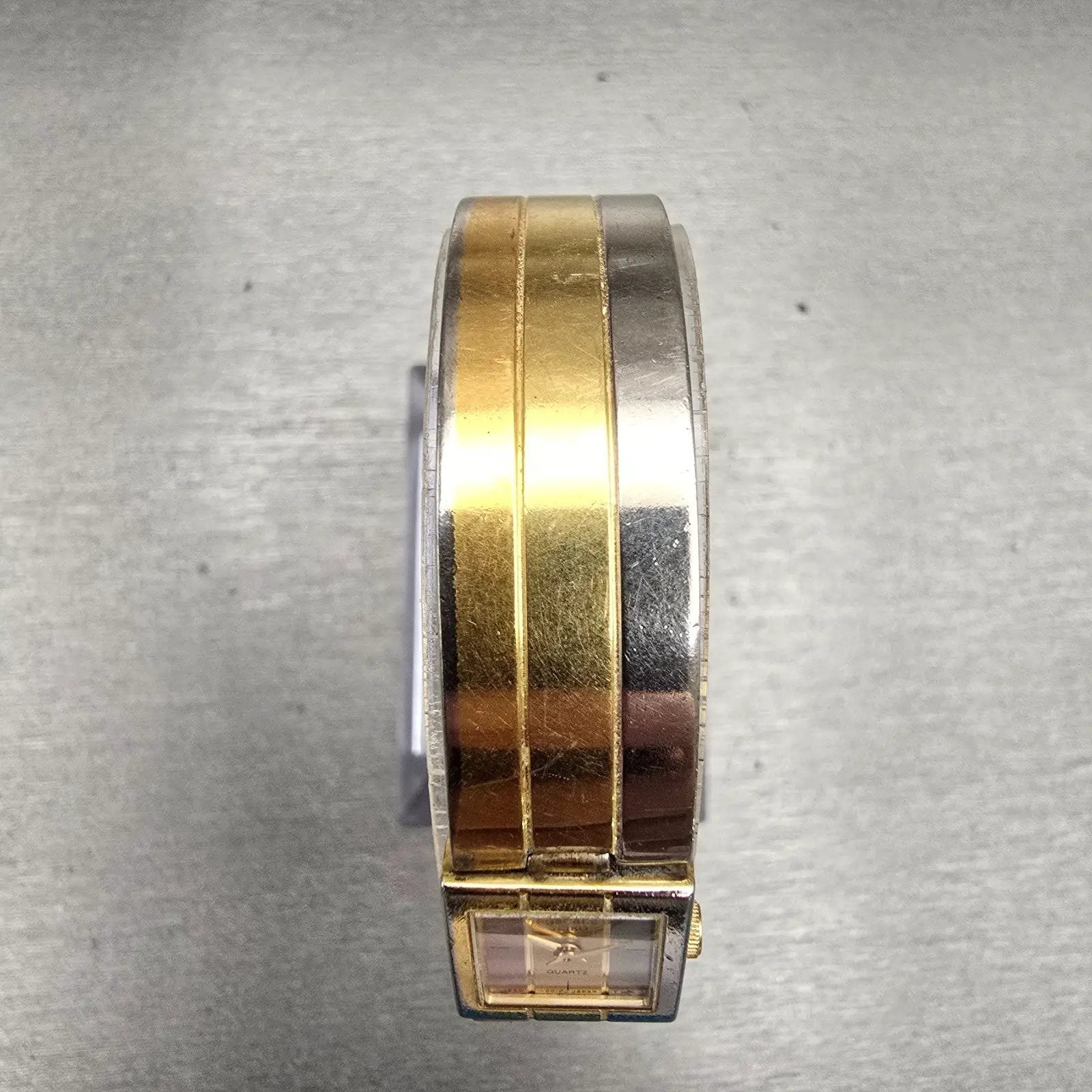 Seiko Lassale Watch Women 13mm Multi Tone Rectangle 1E50-5009 Vintage New Batt4