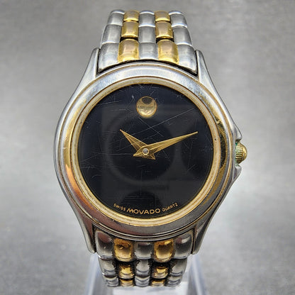 Movado Museum Watch Women 26mm Black Dial Two Tone Round 81 E4 1855 New Battery0