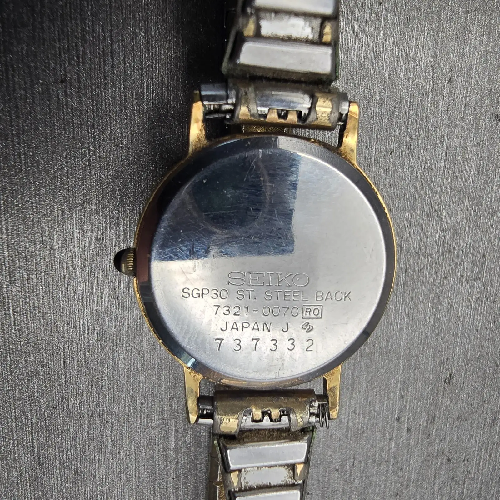 Seiko Exceline Watch Women 22mm Ivory Dial Gold Tone Round 7321-0070 New Battery10