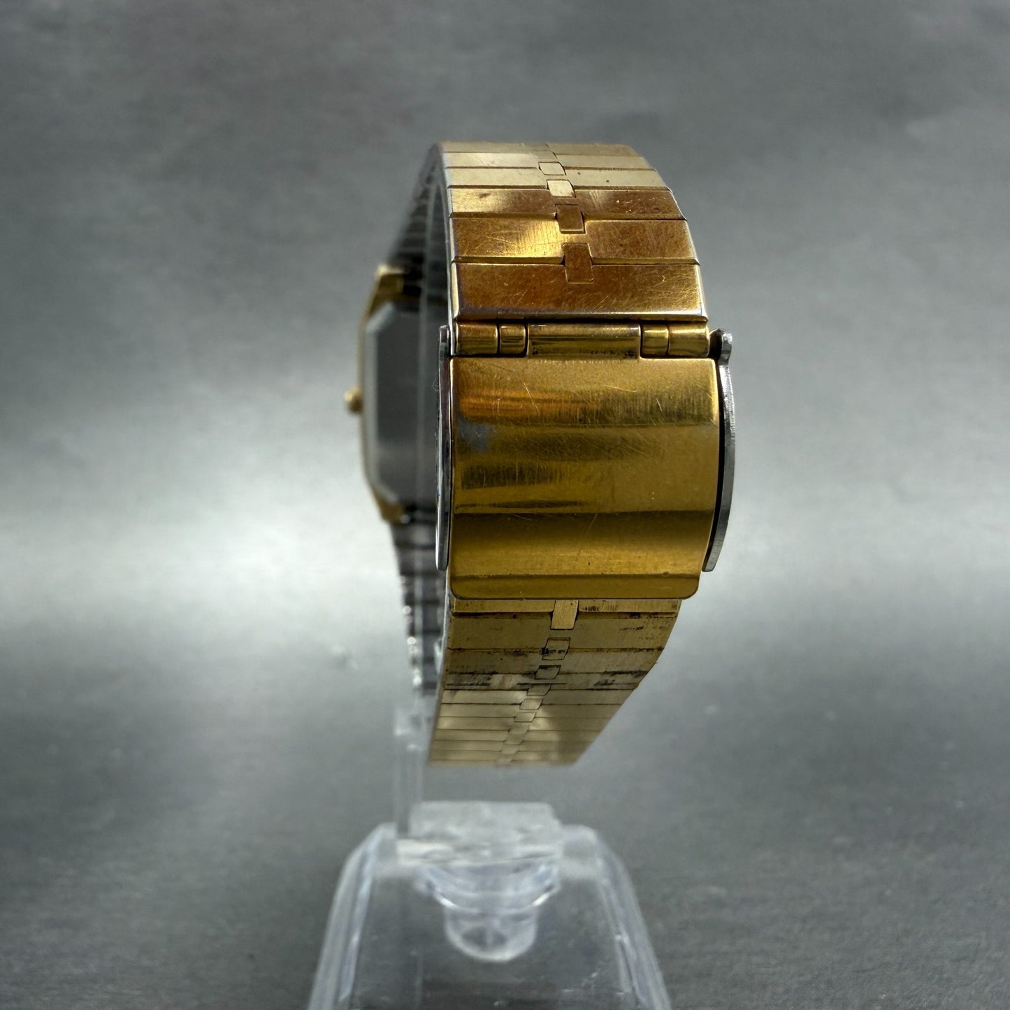 Seiko Watch Men 29mm Champagne Dial Gold Tone Daydate Square 6533-5039 PARTS VTG8