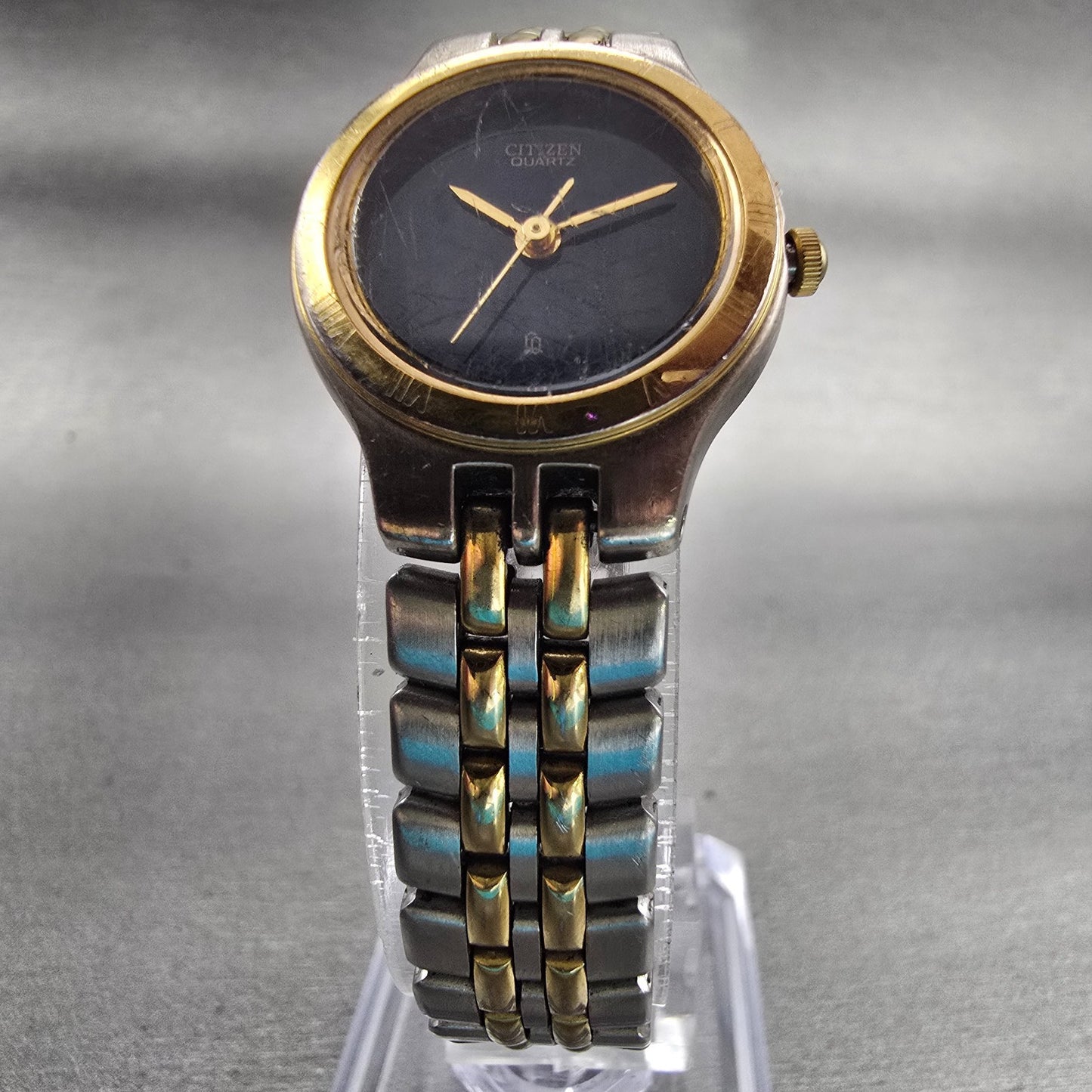 Citizen CQ Watch Women 22mm Black Dial Two Tone Round 5930-K04964 New Battery5