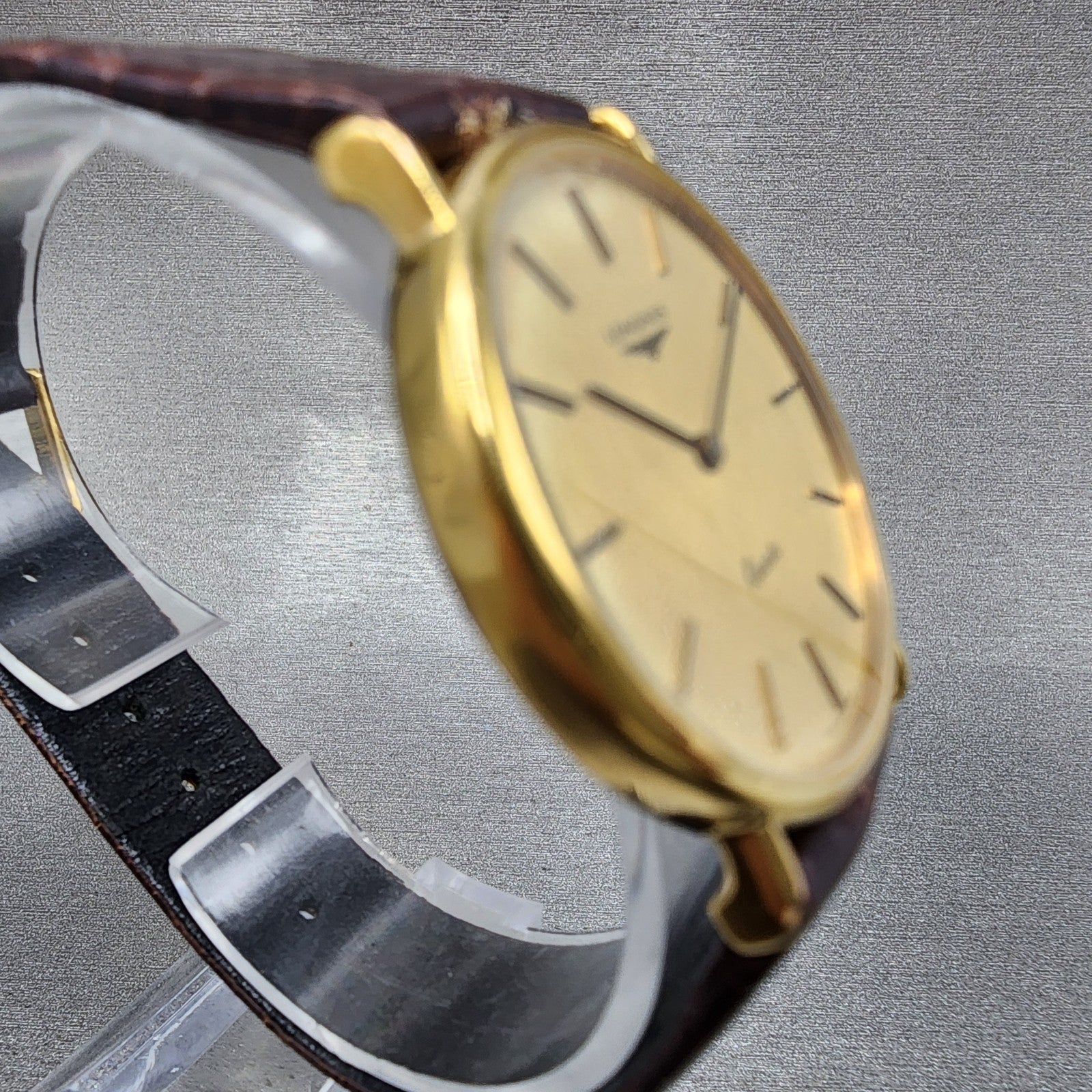 Longines Watch Men 32mm Gold Dial Gold Tone Round 150 7229 New Battery VTG3