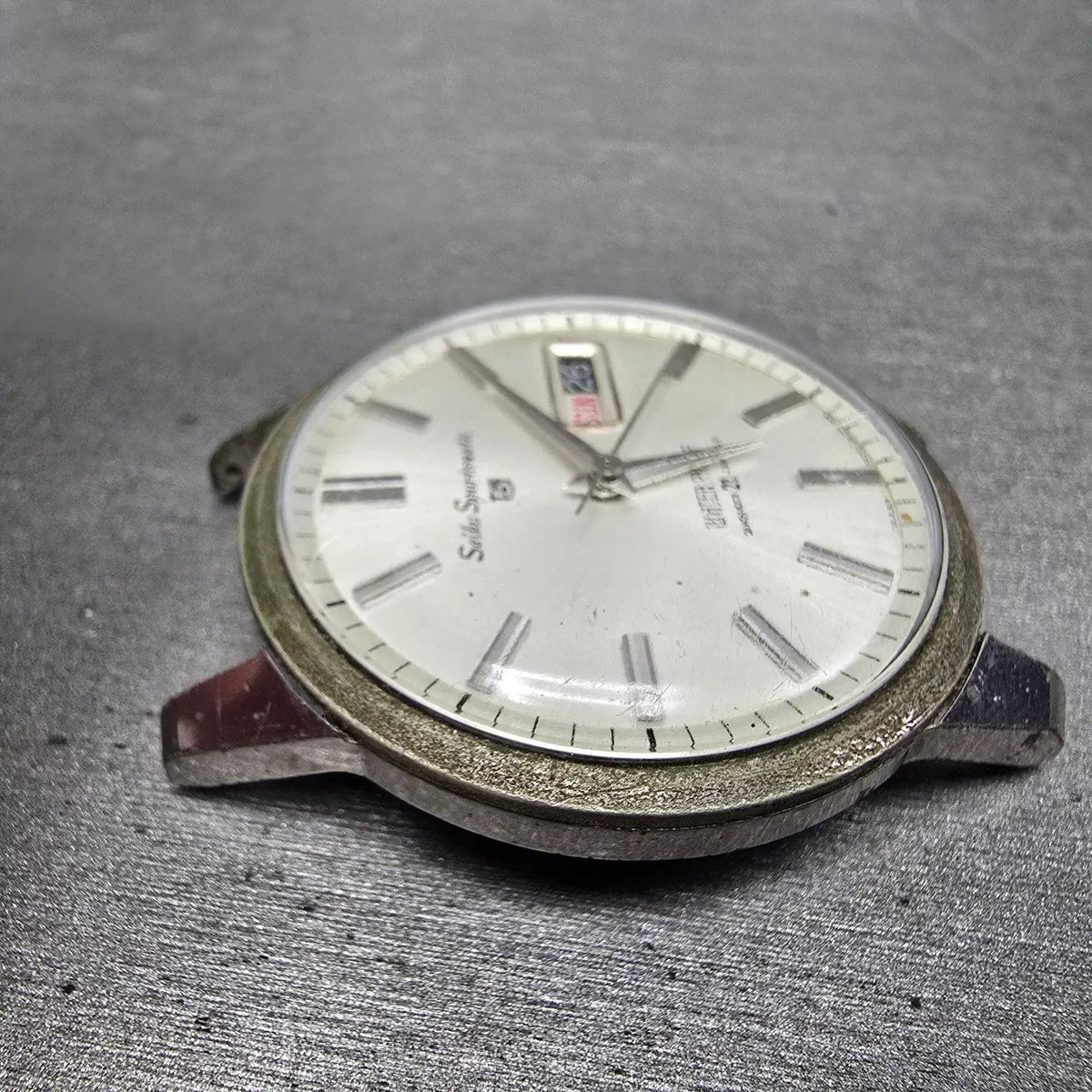 Seiko 5 Sportsmatic Watch Men 36mm White Dial Silver Daydate 6619-8970 PARTS4