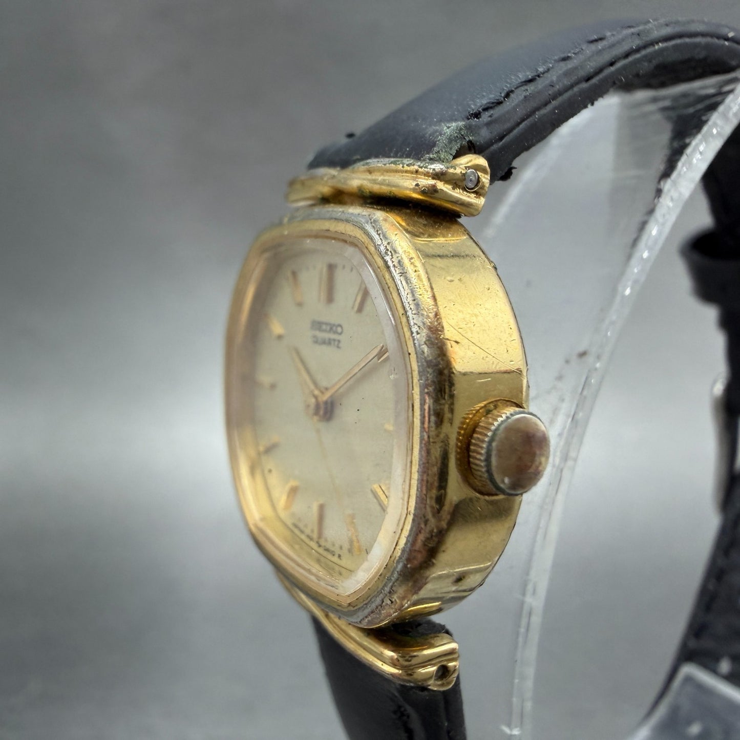 Seiko Watch Women 22mm Champagne Dial Gold Tone Octagon 1421-5210 New Battery2
