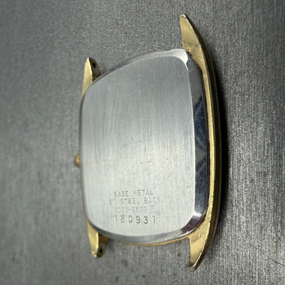 Seiko Watch Men 28mm Champagne Dial Gold Tone Rectangle 6020-5699 PARTS Vintage11