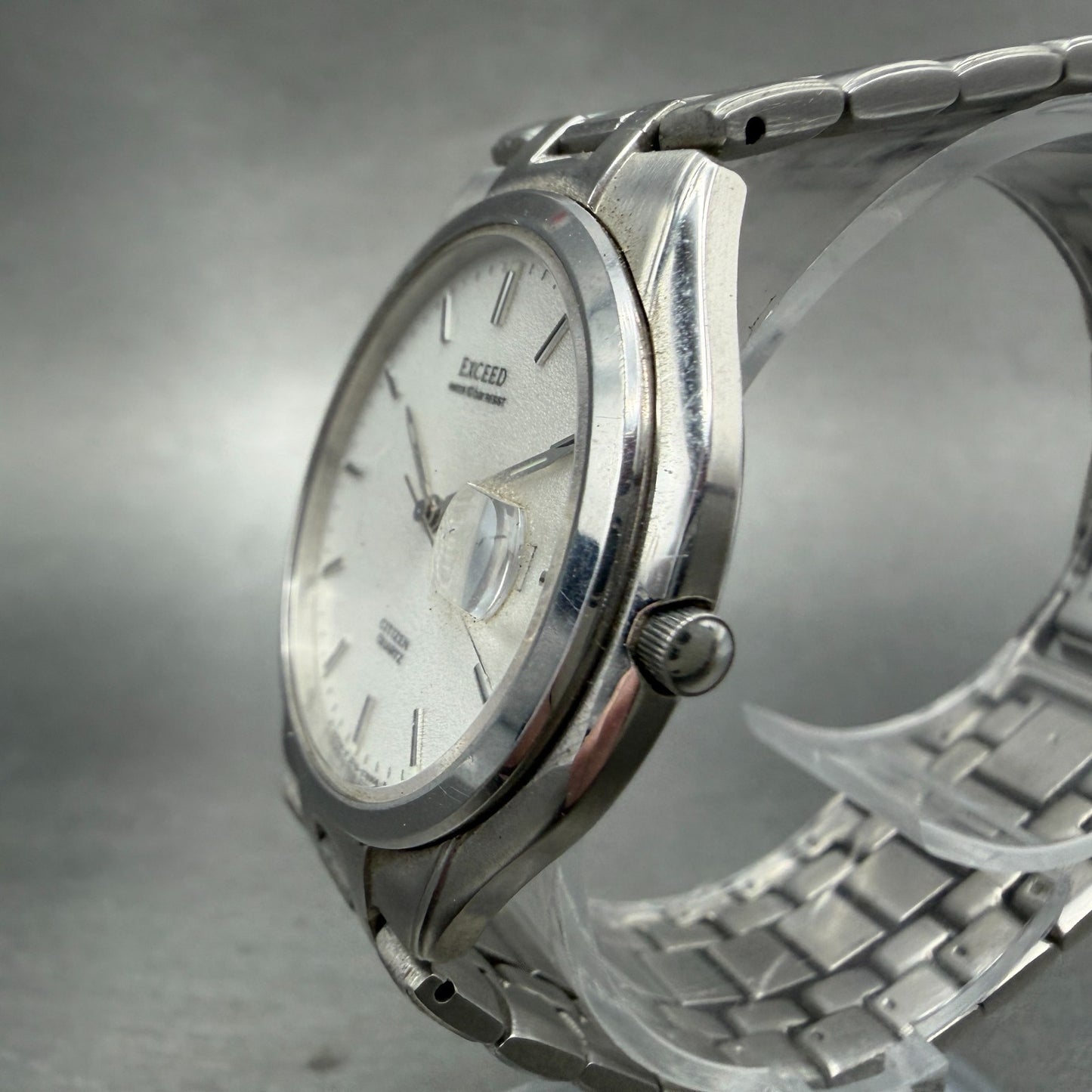 Citizen Exceed Watch Men 34mm White Dial Silver Tone Date 2710-274831 New Batt2