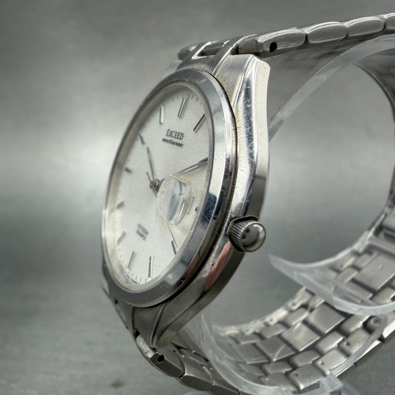 Citizen Exceed Watch Men 34mm White Dial Silver Tone Date 2710-274831 New Batt2