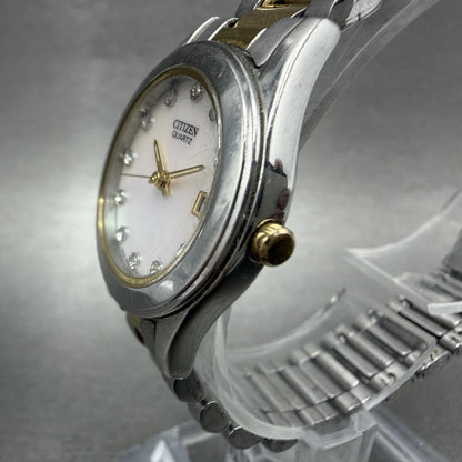 Citizen Watch Women 26mm MOP Dial Two Tone Date Round 1012S075670 New Battery2
