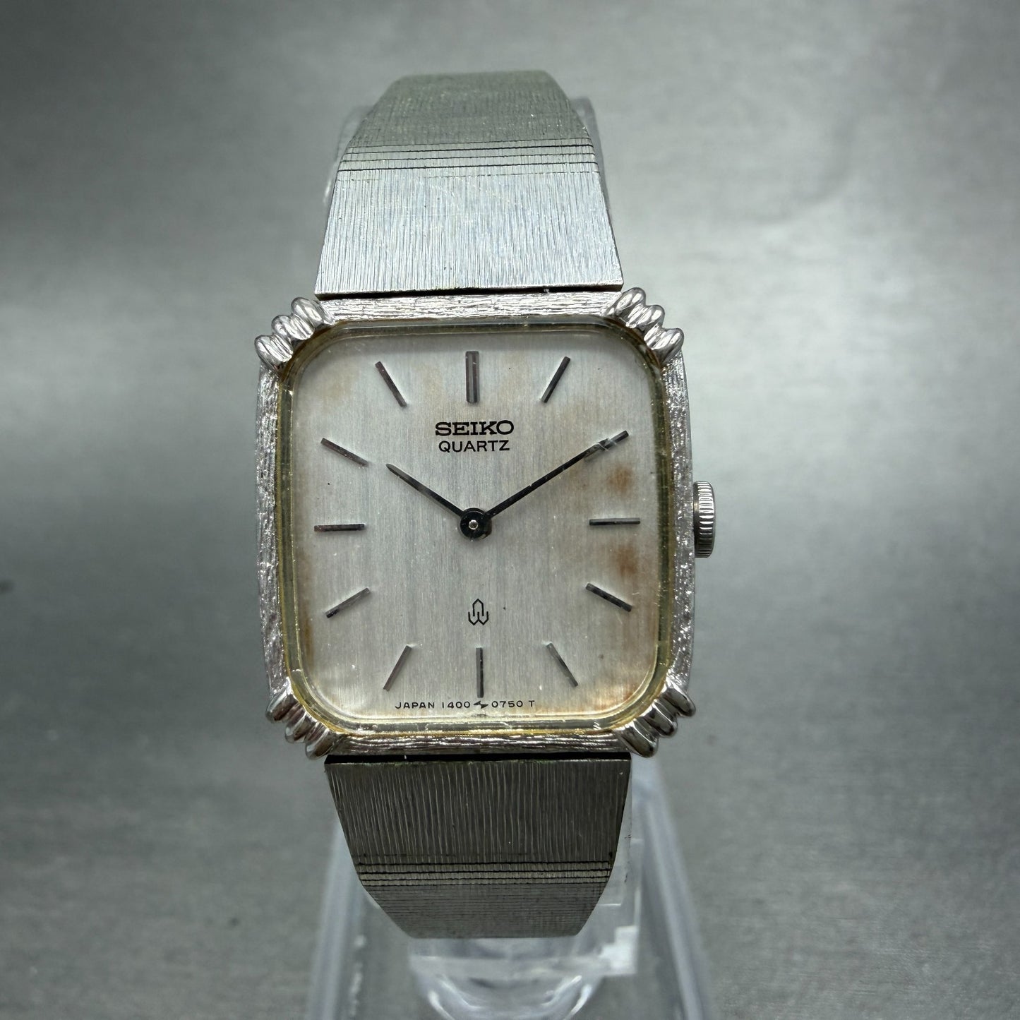 Seiko Watch Women 20mm Silver Dial Silver Tone Square 1400-5480 New Battery0
