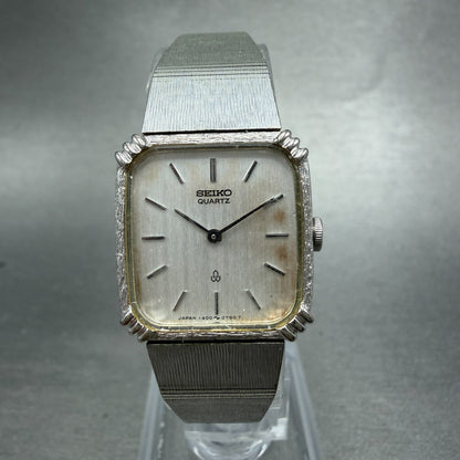 Seiko Watch Women 20mm Silver Dial Silver Tone Square 1400-5480 New Battery0