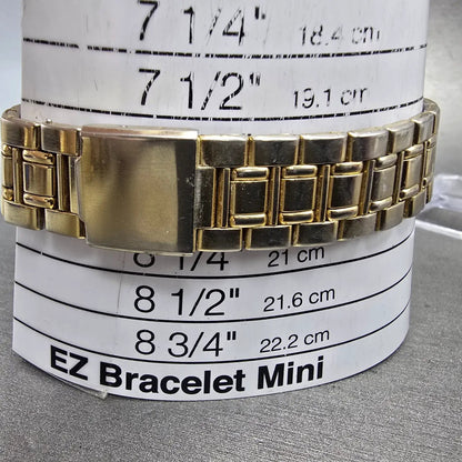 Jules Jurgenson Watch Men 37mm Black Dial Gold Tone Date Round New Battery VTG10