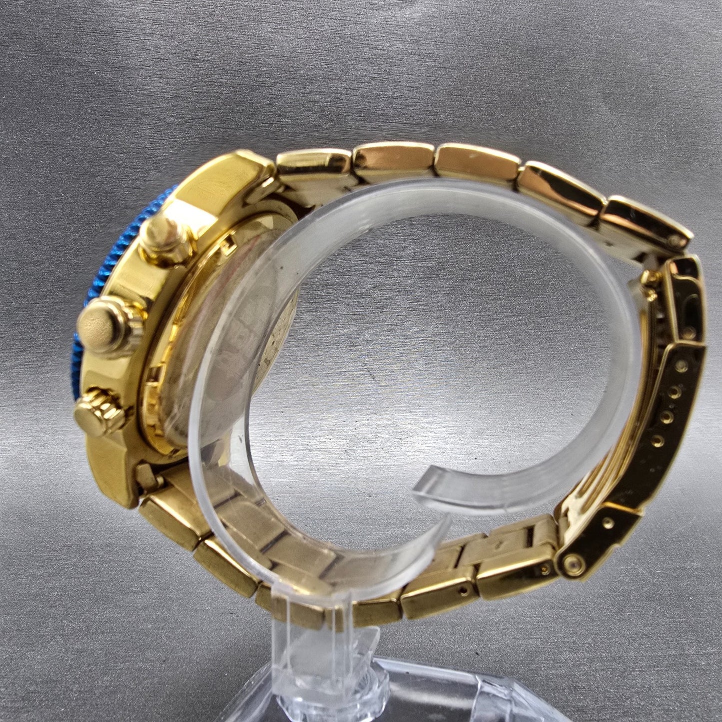Invicta Chronograph Dive Watch Men 45mm Blue Dial Gold Tone 1205 New Battery6