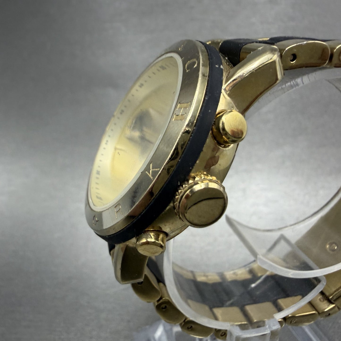 Coach Legacy Sport Watch Women 36mm Champagne Dial Gold Tone Round New Battery2