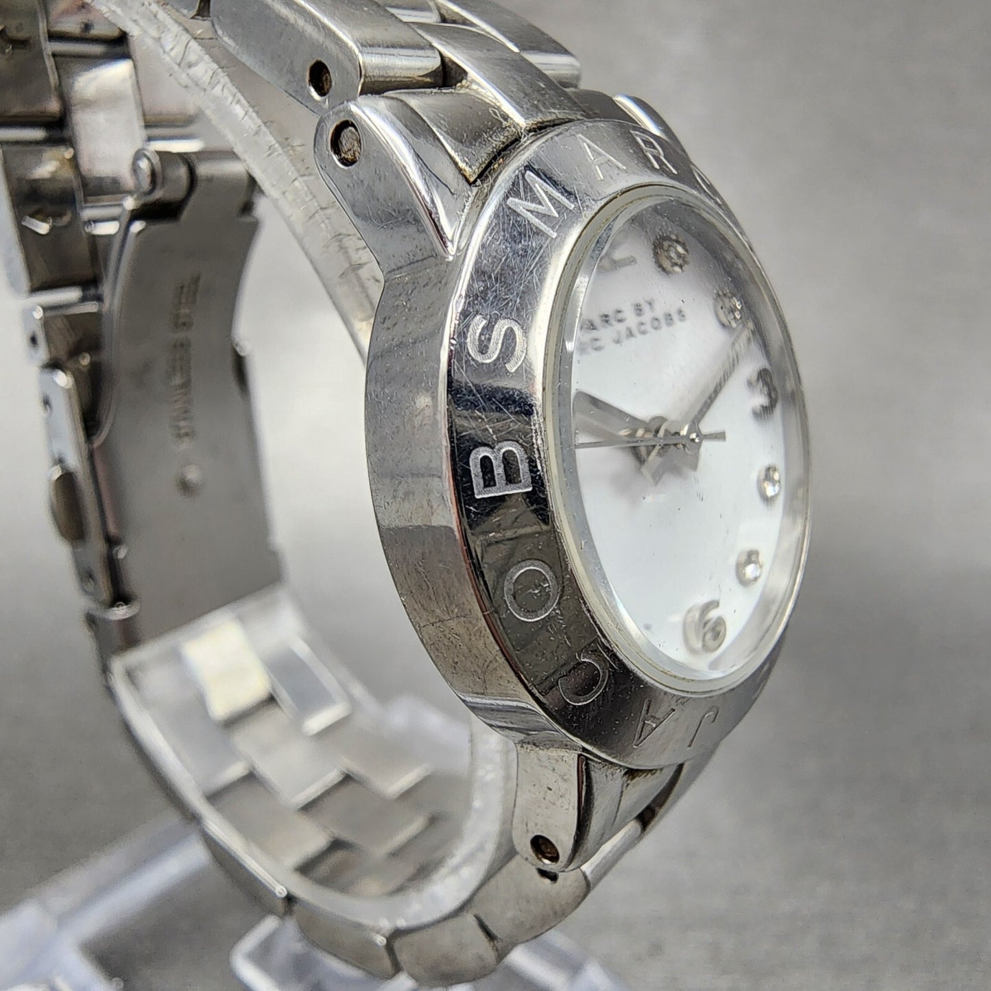Marc By Marc Jacobs Watch Women 26mm White Dial Steel Round MBM3055 New Battery