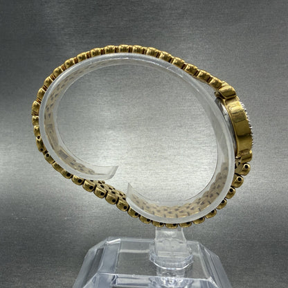 Wittnauer Watch Women 16mm Pink Dial Gold Tone Diamond Bezel SS8234 5120 New Bat8