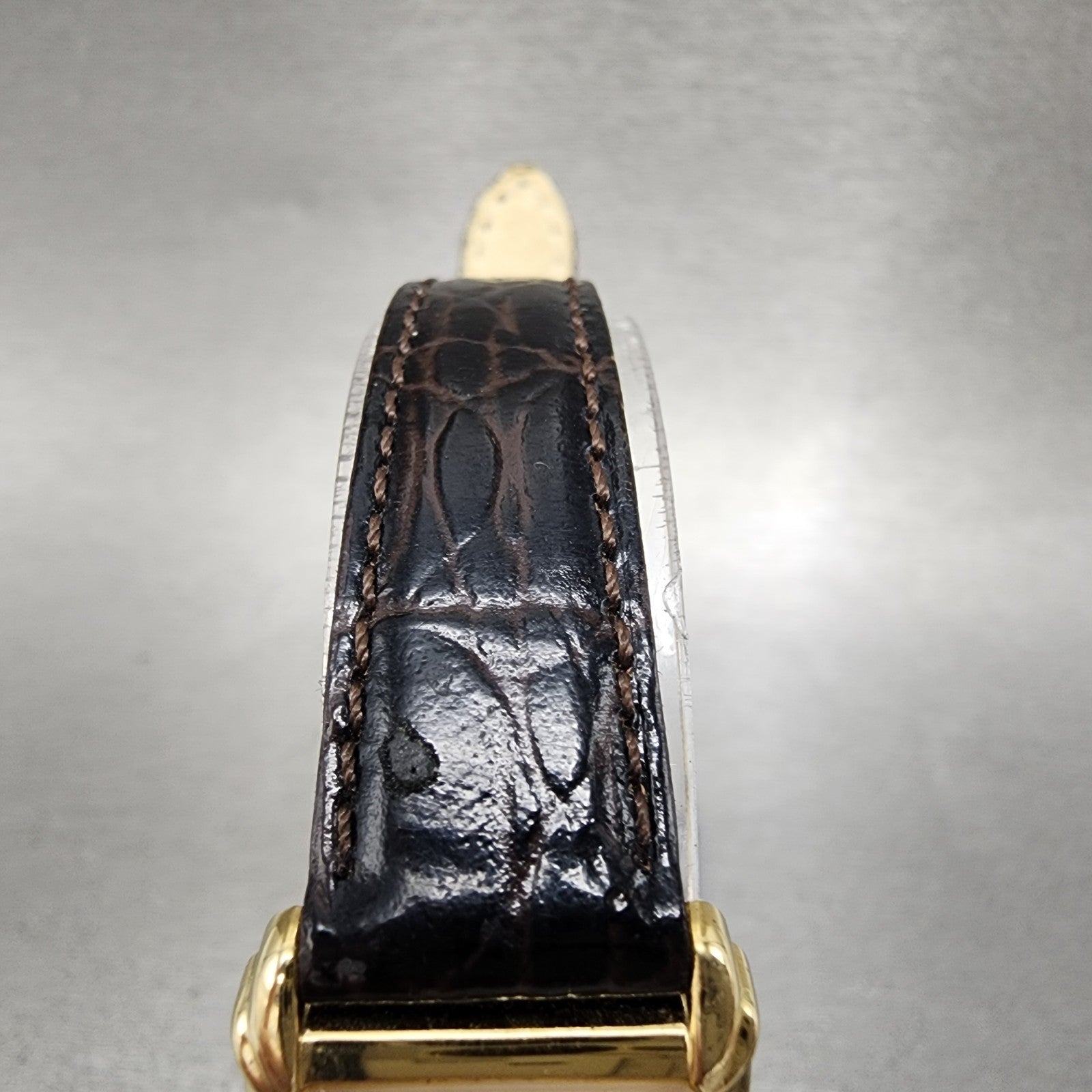 Seiko Tank Watch Women 19mm Gold Dial Gold Tone Rectangle 4N005101 New Battery4