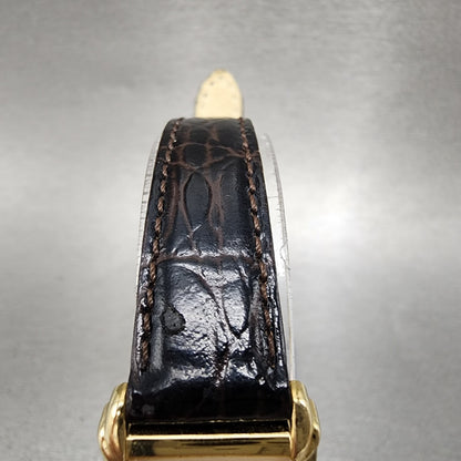 Seiko Tank Watch Women 19mm Gold Dial Gold Tone Rectangle 4N005101 New Battery4
