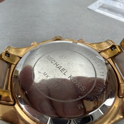 Michael Kors Blair Chronograph Watch Women 40mm White Dial Steel Date NewBat9