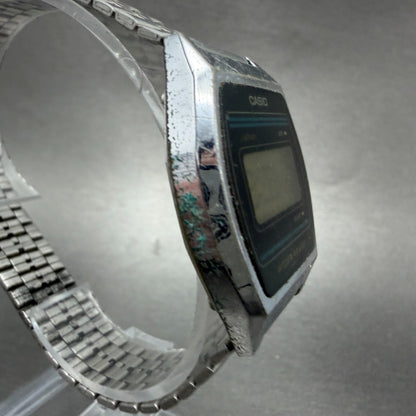 Casio B612 Watch Men 35mm Digital Black Dial Silver Tone Octagon New Batt VTG AB3