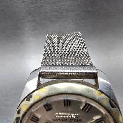 Citizen Seven Star Deluxe Watch Men 36mm Silver Dial Silver Daydate Round Runs5