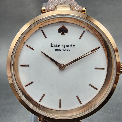 Kate Spade Holland Watch Women 34mm White Dial Rose Gold Tone Round ksw90422