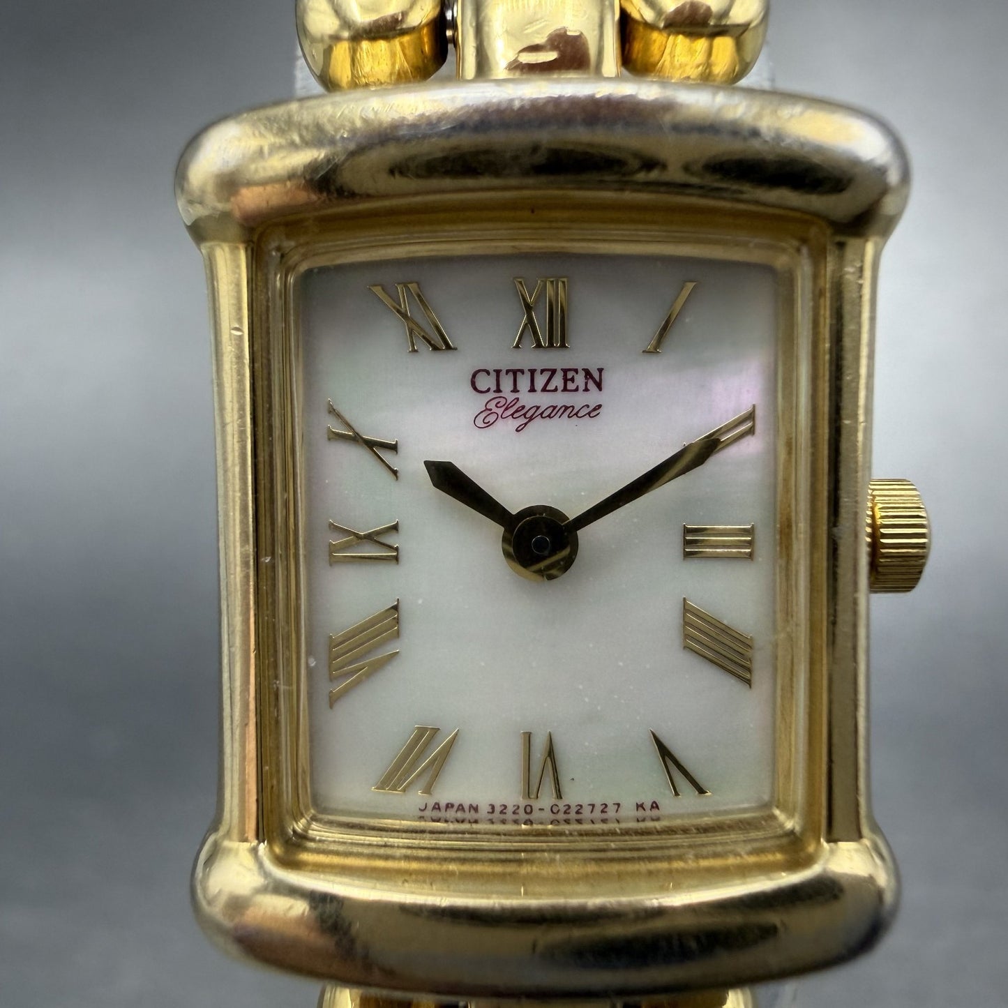 Citizen Elegance Tank Watch Women 18mm MOP Dial Gold Tone Rectangle new battery1