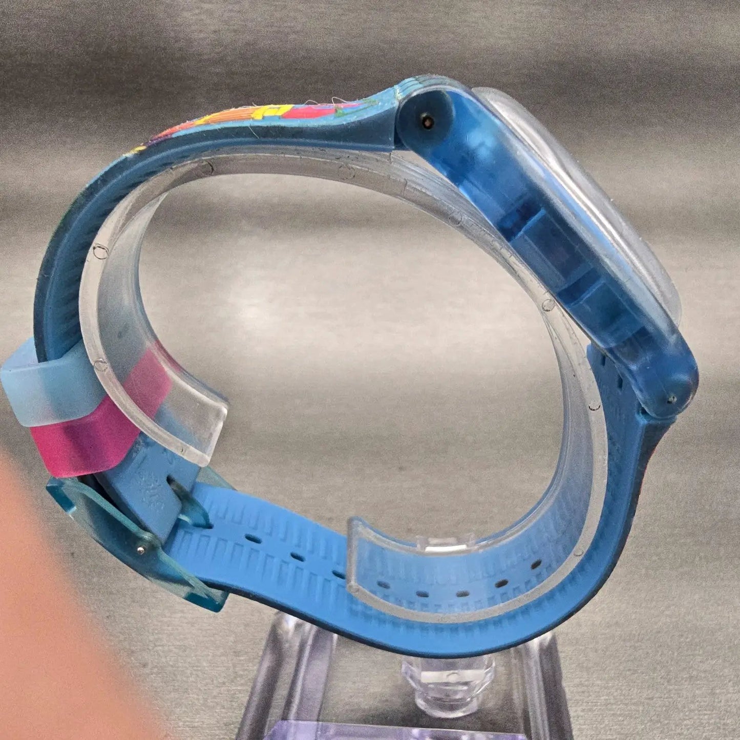 Swatch MIAMI VIBES Watch Women  Blue Dial Blue Case Round SUOZ230 New Battery8