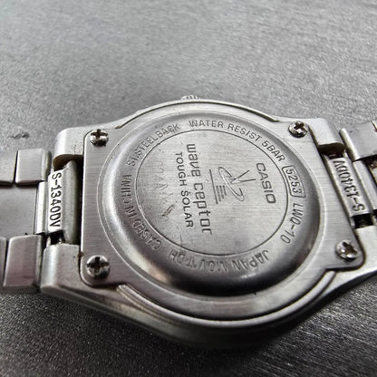 Casio Waveceptor Watch Women 28mm White Dial Silver Tone Date LWQ-10 Works JP 129