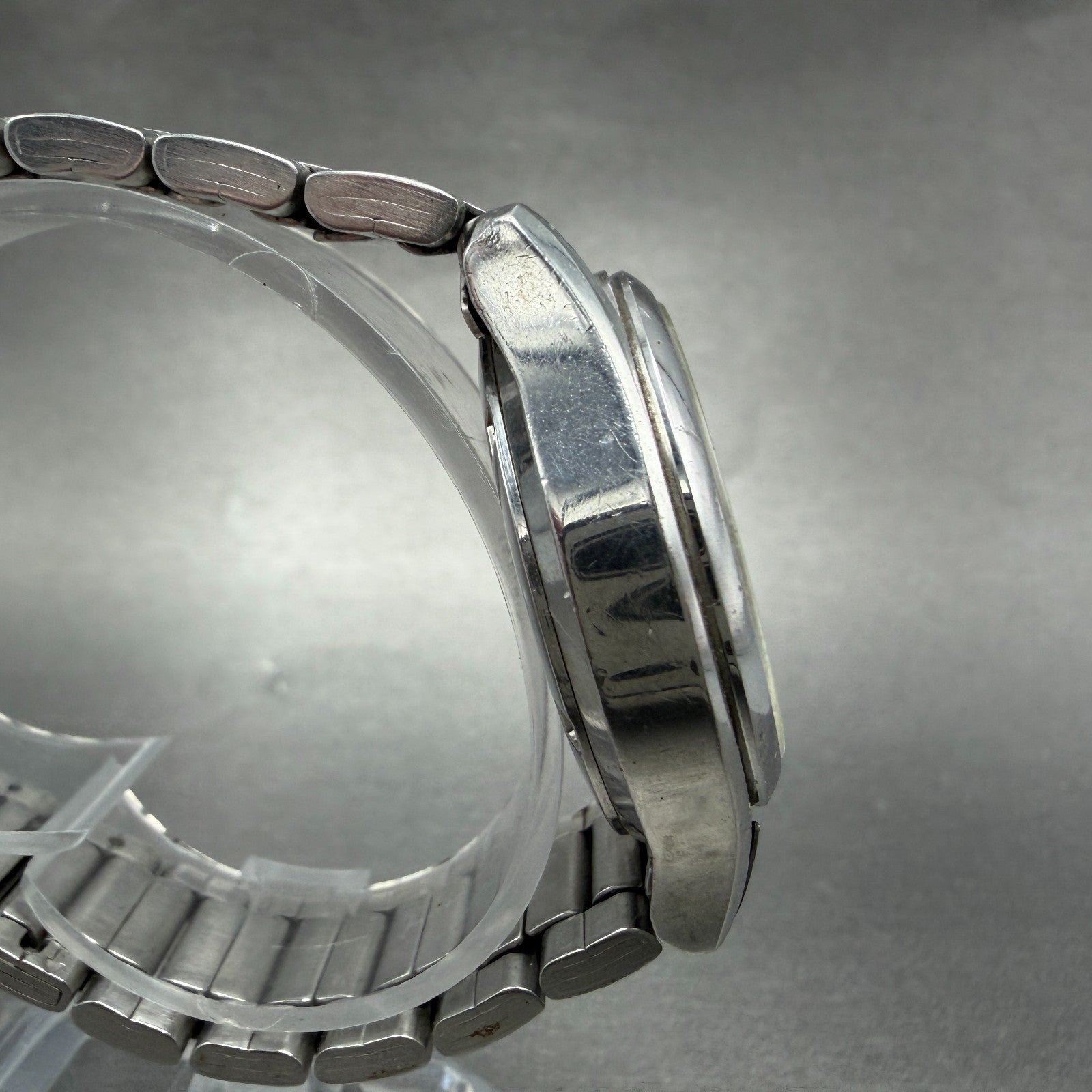 Casio Beside Watch Men 35mm Silver Dial Steel Daydate Round BES-105 New BatteryA3