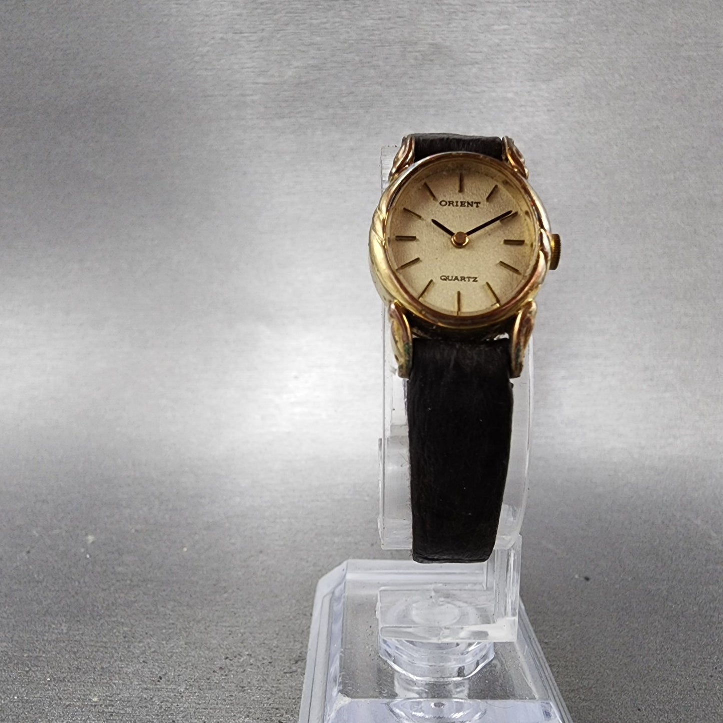 Orient Watch Women 18mm Gold Dial Gold Plated Oval  New Battery Vintage5