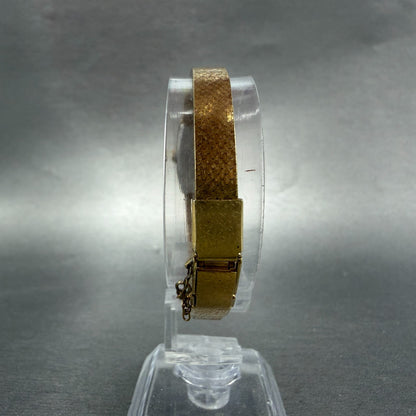 Seiko Tank Watch Women 13mm Brown Dial Gold Tone Oval 1320-5009 New Battery BZQ7